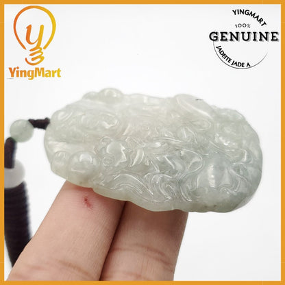 Yingmart Translucent Guan Yin Pendant Genuine Jadeite Real Jade Type A Grade A Hand Carved