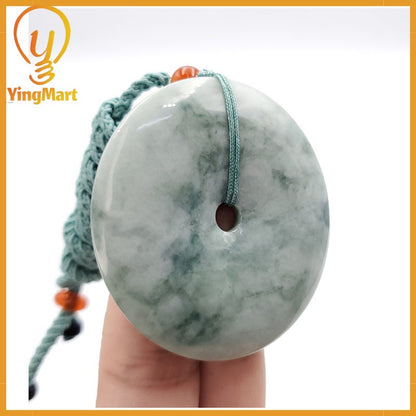 Yingmart Donut Jade Pendant 100% Genuine Jadeite Real Jade Type A Grade A Type A Hand Carved