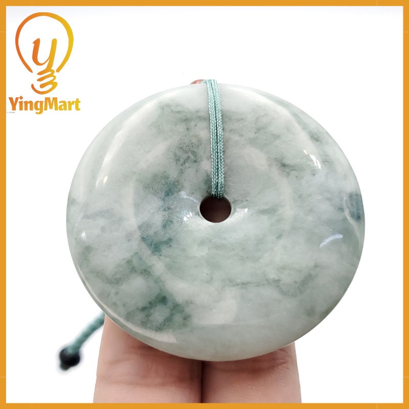 Yingmart Donut Jade Pendant 100% Genuine Jadeite Real Jade Type A Grade A Type A Hand Carved