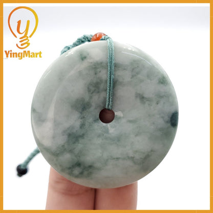 Yingmart Donut Jade Pendant 100% Genuine Jadeite Real Jade Type A Grade A Type A Hand Carved