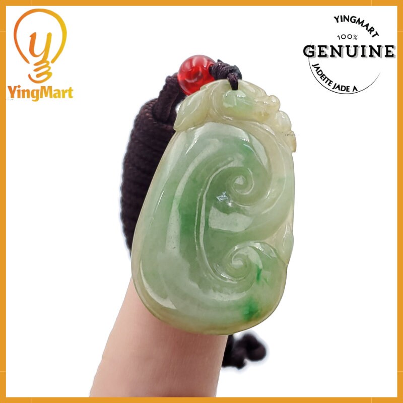 Yingmart Ruyi Jade Pendant  Genuine Jadeite Real Jade Type A Grade A Hand Carved