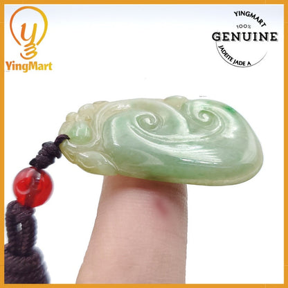 Yingmart Ruyi Jade Pendant  Genuine Jadeite Real Jade Type A Grade A Hand Carved