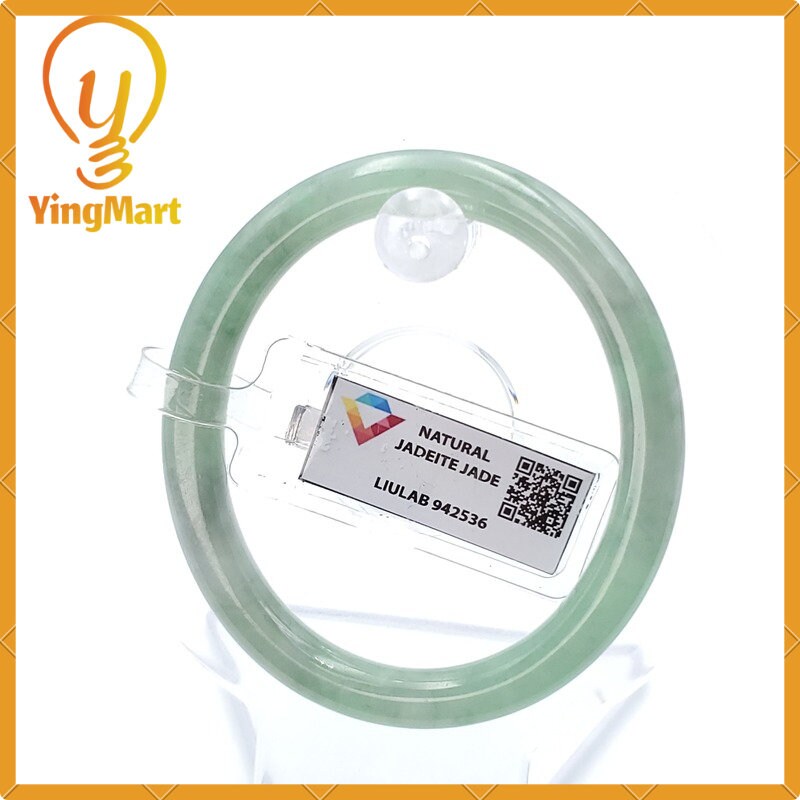 Yingmart 53mm LIULAB Certified Genuine Green Natural Jadeite Jade Thick Bangle Bracelets, Real Gemstone Bracelet, Vintage Jewelry