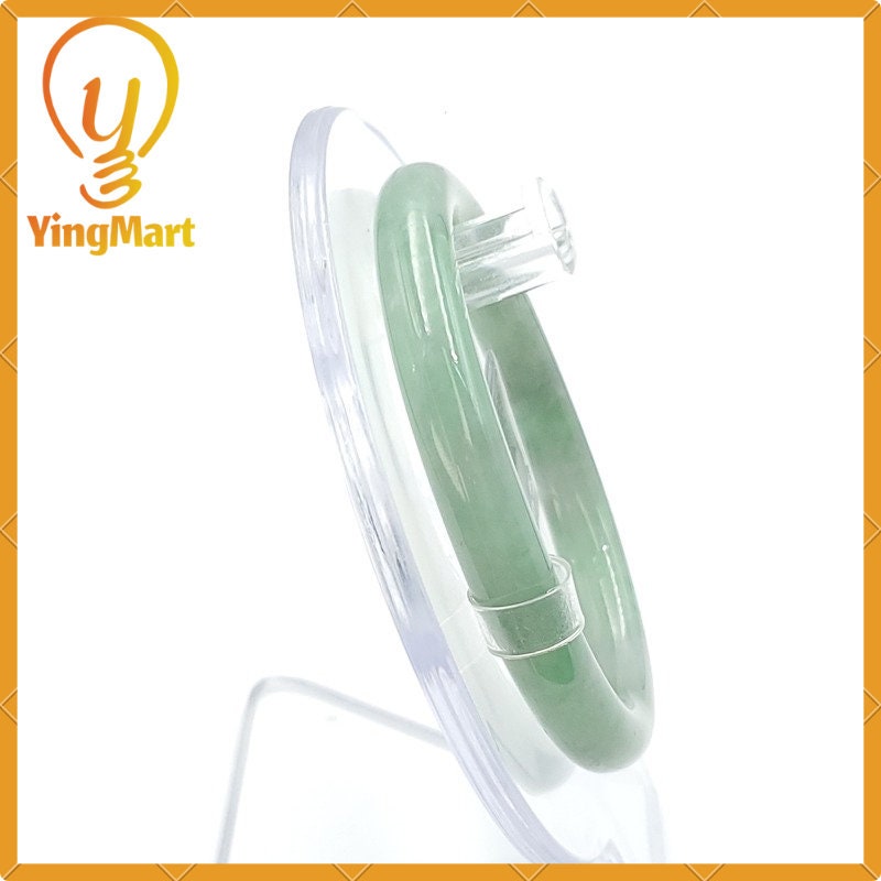 Yingmart 53mm LIULAB Certified Genuine Green Natural Jadeite Jade Thick Bangle Bracelets, Real Gemstone Bracelet, Vintage Jewelry