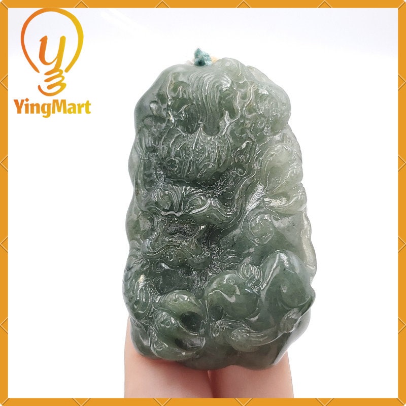 Yingmart 100% Natural Jade Dragon Pendant  Burmese Myanmar Genuine Jadeite Real Jade Grade A Type A