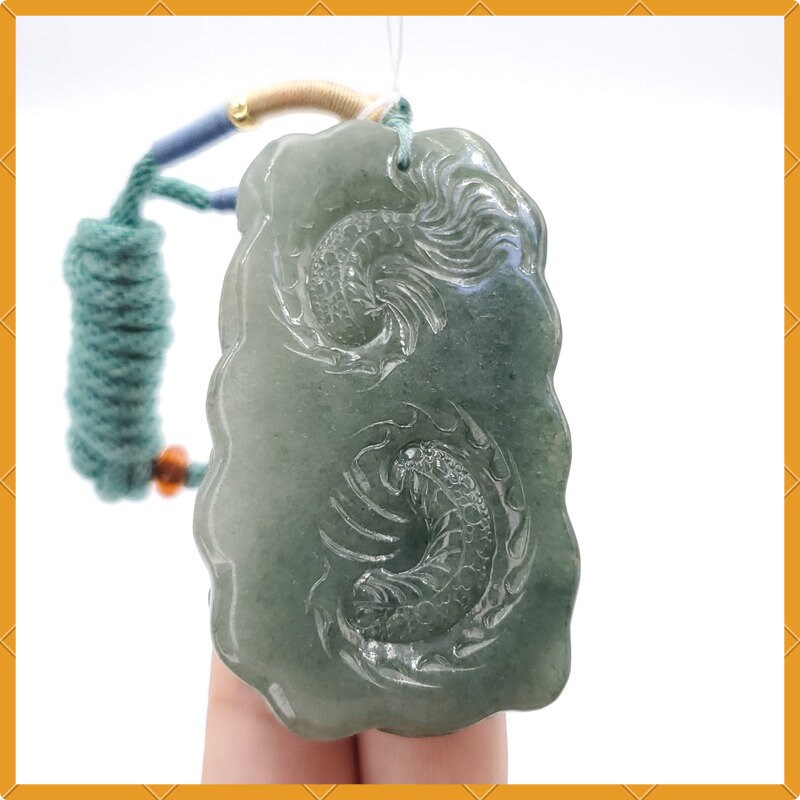 Yingmart 100% Natural Jade Dragon Pendant  Burmese Myanmar Genuine Jadeite Real Jade Grade A Type A