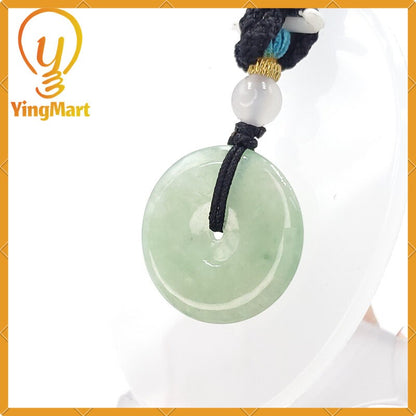 Yingmart Donut Jade Pendant 100% Genuine Jadeite Real Jade Type A Grade A Type A Hand Carved