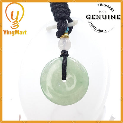 Yingmart Donut Jade Pendant 100% Genuine Jadeite Real Jade Type A Grade A Type A Hand Carved