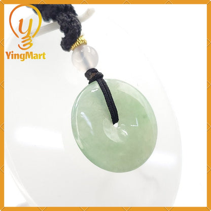 Yingmart Donut Jade Pendant 100% Genuine Jadeite Real Jade Type A Grade A Type A Hand Carved