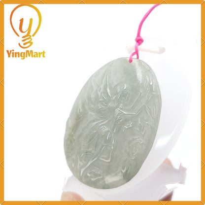 Yingmart Fairy Tale Pendant 100%  Genuine Jadeite Real Jade Type A Grade A Hand Carved