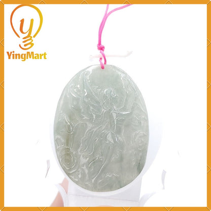 Yingmart Fairy Tale Pendant 100%  Genuine Jadeite Real Jade Type A Grade A Hand Carved