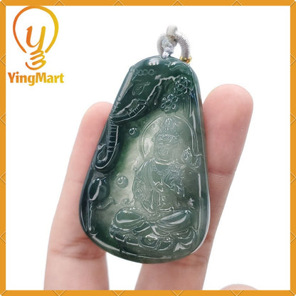 Yingmart100% Natural Myanmar Jade Buddha Guan Yin Elephant Jade Pendant Genuine Jadeite Real Jade Type A Grade A Type A Hand Carved