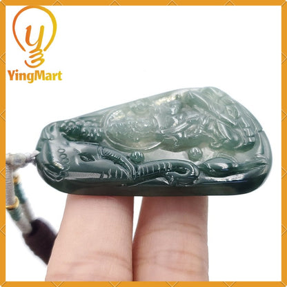Yingmart100% Natural Myanmar Jade Buddha Guan Yin Elephant Jade Pendant Genuine Jadeite Real Jade Type A Grade A Type A Hand Carved
