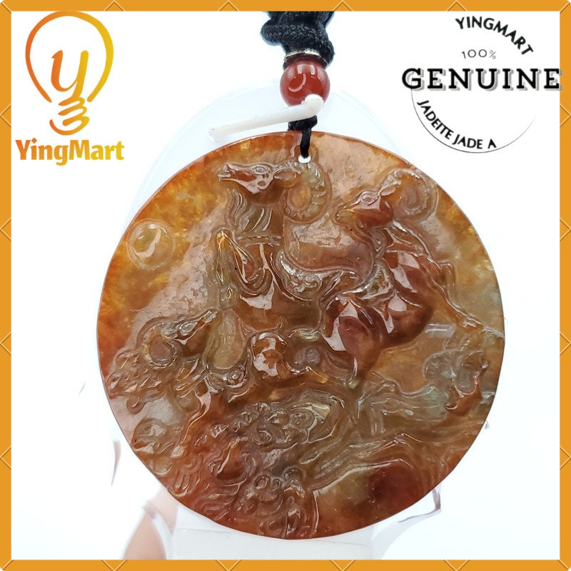 Yingmart 100% Natural Jade Goat Age marble Pendant Genuine Jadeite Real Jade Type A Grade A Hand Carved