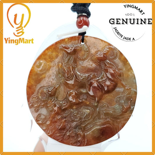 Yingmart 100% Natural Jade Goat Age marble Pendant Genuine Jadeite Real Jade Type A Grade A Hand Carved