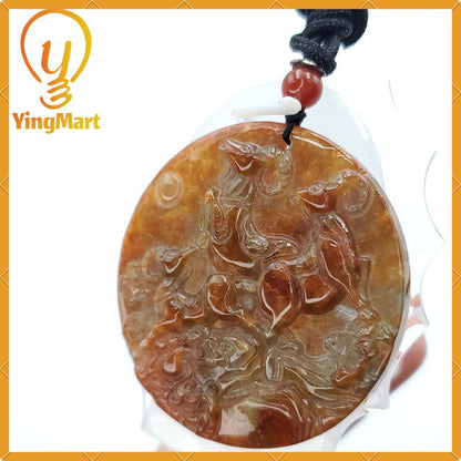 Yingmart 100% Natural Jade Goat Age marble Pendant Genuine Jadeite Real Jade Type A Grade A Hand Carved