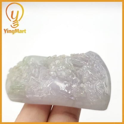 Yingmart  Hand Carved  Landscape Pendant  100% Genuine Jadeite Jade  Burmese Myanmar Real Jade Grade A Type A
