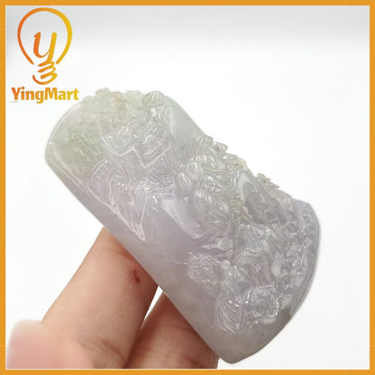 Yingmart  Hand Carved  Landscape Pendant  100% Genuine Jadeite Jade  Burmese Myanmar Real Jade Grade A Type A