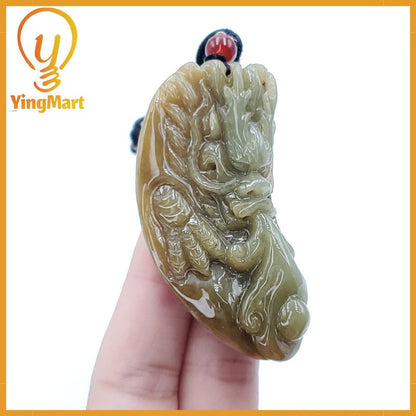 Yingmart  Fire-breathing dragon Pendant  100% Genuine Jadeite Jade  Burmese Myanmar Real Jade Grade A Type A