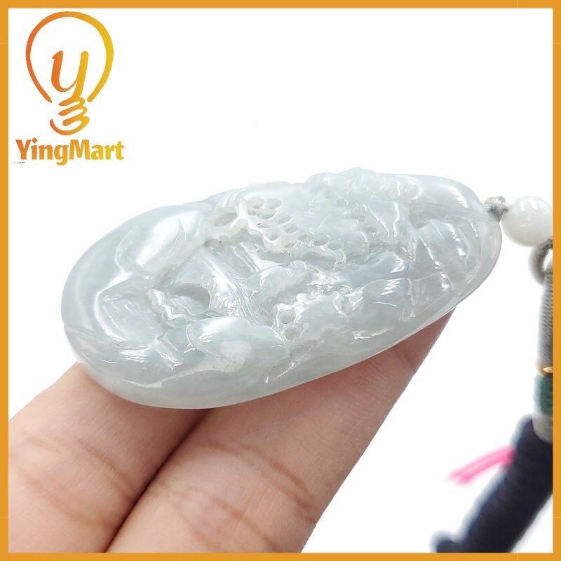 Yingmart  Hand Carved  Landscape Pendant  100% Genuine Jadeite Jade  Burmese Myanmar Real Jade Grade A Type A