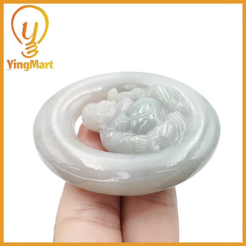 Yingmart Myanmar Jade Guan Yin Pendant Genuine Jadeite Jade  Burmese Myanmar Real Jade Grade A Type A  Hand Carved