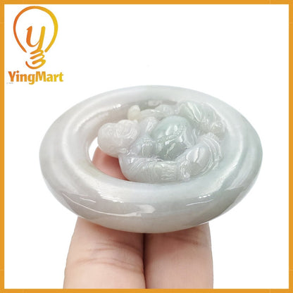 Yingmart Myanmar Jade Guan Yin Pendant Genuine Jadeite Jade  Burmese Myanmar Real Jade Grade A Type A  Hand Carved