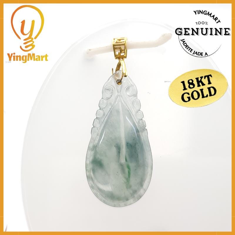 Yingmart Ruyi Jade Pendant  Genuine Jadeite Real Jade Type A Grade A Hand Carved