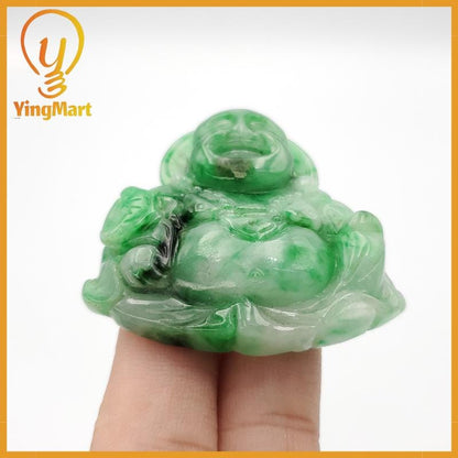 Yingmart Buddha Jade Pendant 100% Genuine Jadeite Real Jade Hand Carved Statue of Buddha Jadeite, Protection, Good Luck