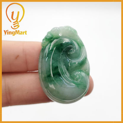 Yingmart Ruyi Jade Pendant  Genuine Jadeite Real Jade Type A Grade A Hand Carved