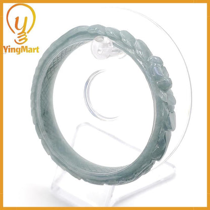 Yingmart 55mm-60mm Peacock Bracelet and Pendant Jade  100% Natural  Genuine Jadeite Real Jade Type A Grade A Hand Carved