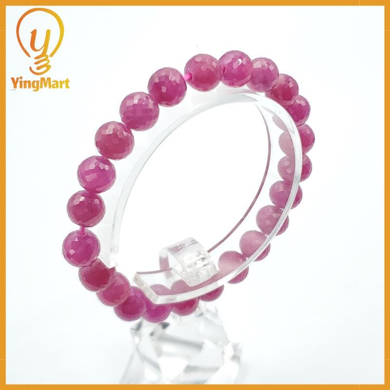 Yingmart Faceted Red Ruby beads Bracelet , Vintage Jewelry,Accessories,Real Gemstone, Gift for her