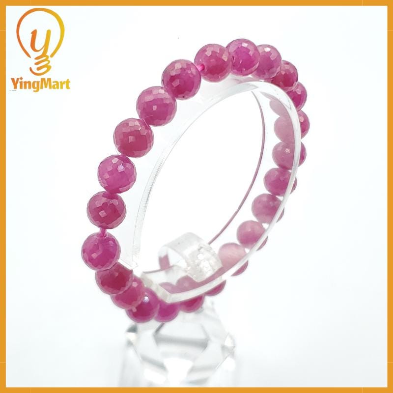 Yingmart Faceted Red Ruby beads Bracelet , Vintage Jewelry,Accessories,Real Gemstone, Gift for her