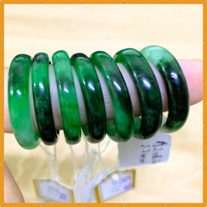 Yingmart Green Jadeite Jade Ring, Burmese Myanmar, Real Gemstone, Vintage Jewelry Gift for Her Mom, Feng Shui Grandma Sister, Mens Women