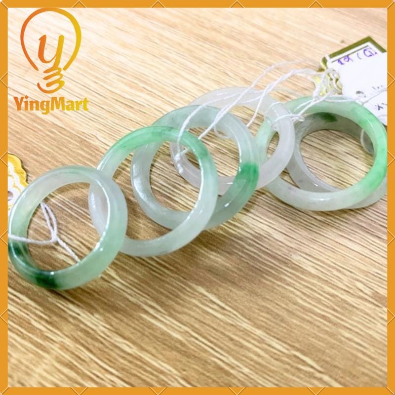 Yingmart Green Jadeite Jade Ring, Burmese Myanmar, Real Gemstone, Vintage Jewelry Gift for Her Mom, Feng Shui Grandma Sister, Mens Women