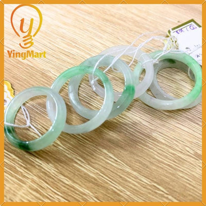 Yingmart Green Jadeite Jade Ring, Burmese Myanmar, Real Gemstone, Vintage Jewelry Gift for Her Mom, Feng Shui Grandma Sister, Mens Women