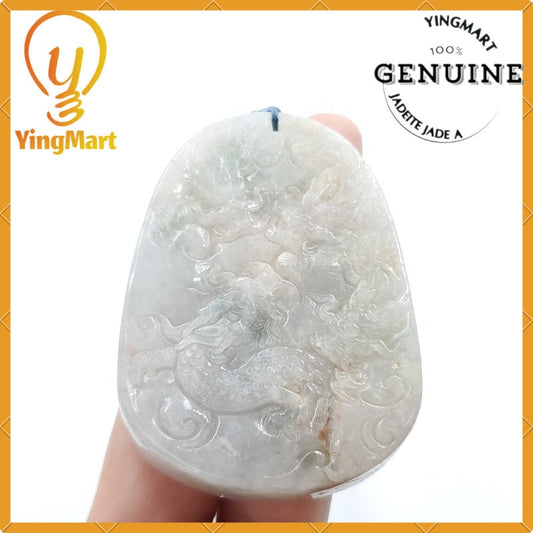 Yingmart Good Price 100% Natural Jadeite  Jade Pendant Natural Grade A  Hand Carved Dragon Kwanyin Guanyin Burmese Myanmar Genuine  Type A