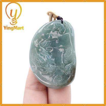 Yingmart  100% Natural Myanmar Jade Pendant Hand Carved Dragon Myanmar Genuine Jadeite Real Jade Grade A Type A