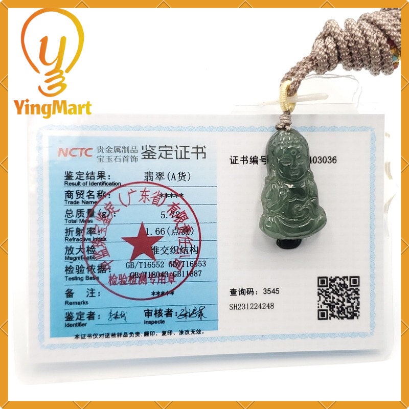 Yingmart Good Price 100% Natural Jadeite Jade  Burma Jade Guanyin Pendant Myanmar Jade  Hand Craving Pendant