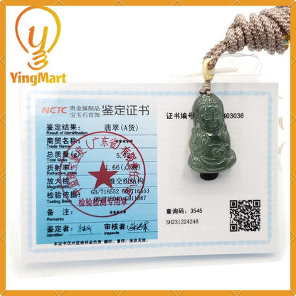 Yingmart Good Price 100% Natural Jadeite Jade  Burma Jade Guanyin Pendant Myanmar Jade  Hand Craving Pendant