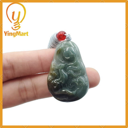 Yingmart 100% Genuine Jadeite Jade Marble Deer Pendant Hand Carved Burmese Myanmar Natural  Real Jade Grade A Type A