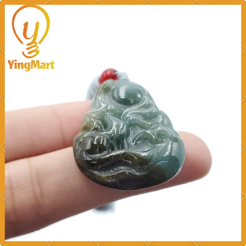 Yingmart 100% Genuine Jadeite Jade Marble Deer Pendant Hand Carved Burmese Myanmar Natural  Real Jade Grade A Type A