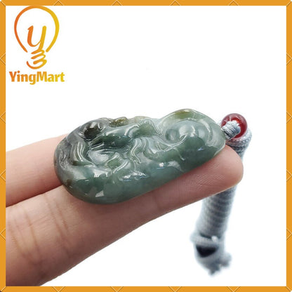 Yingmart 100% Genuine Jadeite Jade Marble Deer Pendant Hand Carved Burmese Myanmar Natural  Real Jade Grade A Type A