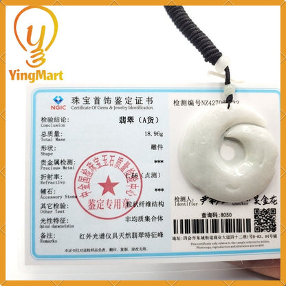 Yingmart 100% Jadeite Jade Pendant Burmese Myanmar Genuine  Real Jade Grade A Type A Hand Carved