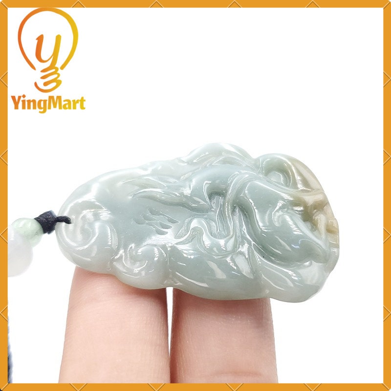 Yingmart 100% Natural Jade Pendant Hand Carved  Burmese Myanmar Genuine Jadeite Real Jade Grade A Type A