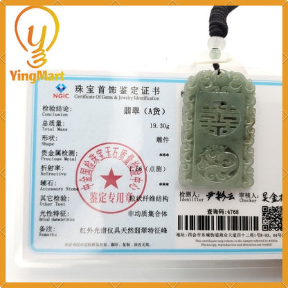 Yingmart 100% Natural Jade Jadeite Carved Hand Burmese Myanmar Genuine Grade A Type A