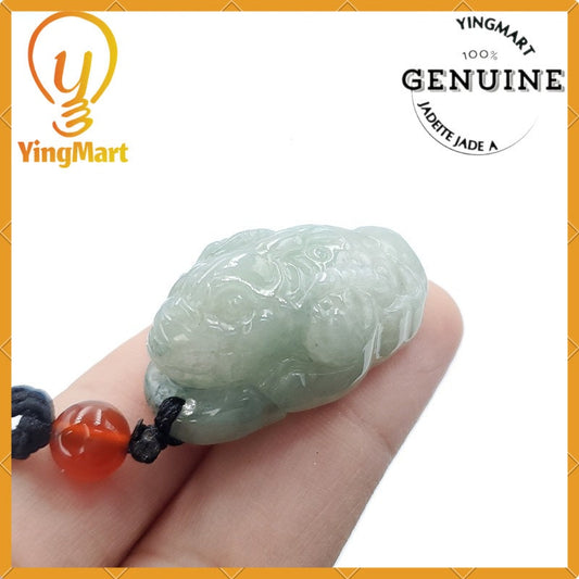 Yingmart Fortune Pixiu Pendant 100% Natural  Burmese Myanmar Genuine Jadeite Real Jade Grade A Type A Hand Carved