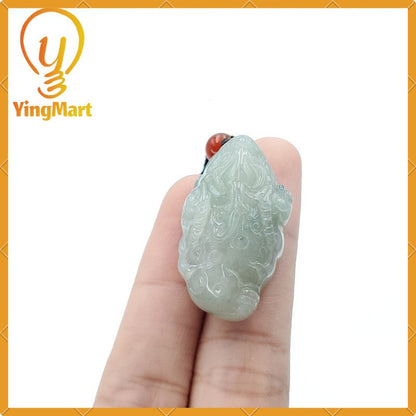 Yingmart Fortune Pixiu Pendant 100% Natural  Burmese Myanmar Genuine Jadeite Real Jade Grade A Type A Hand Carved