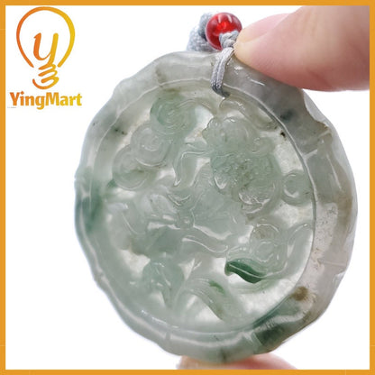 Yingmart Feng Shui Pi Xiu Pendant  100% Genuine Jadeite Real Jade Type A Grade A Hand Carved