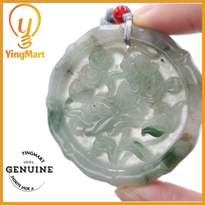 Yingmart Feng Shui Pi Xiu Pendant  100% Genuine Jadeite Real Jade Type A Grade A Hand Carved