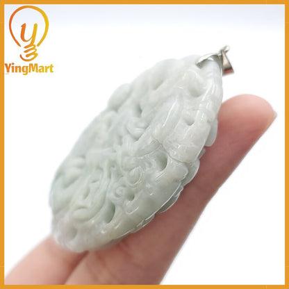 Yingmart Jade Dragon and Phoenix Jade Pendant Genuine Jadeite Real Jade Type A Grade A Hand Carved